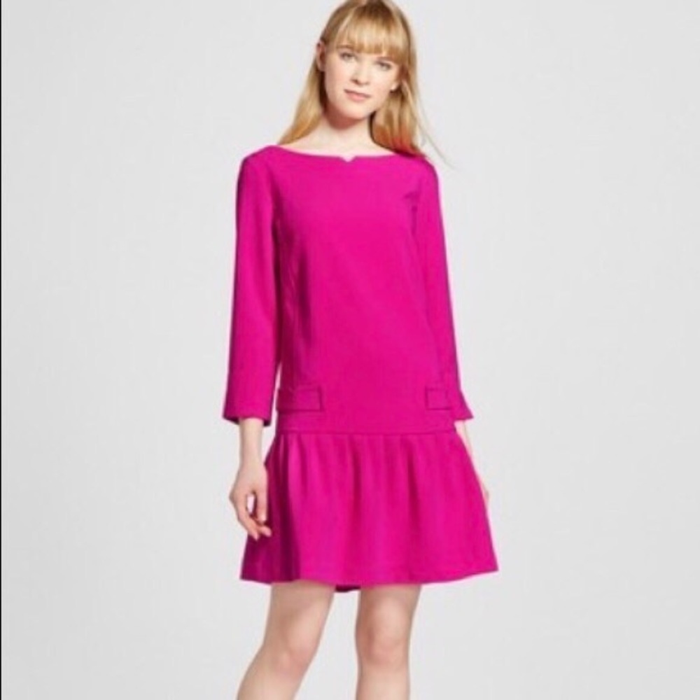 Victoria Beckham for Target Fuchsia Long Sleeve Dress